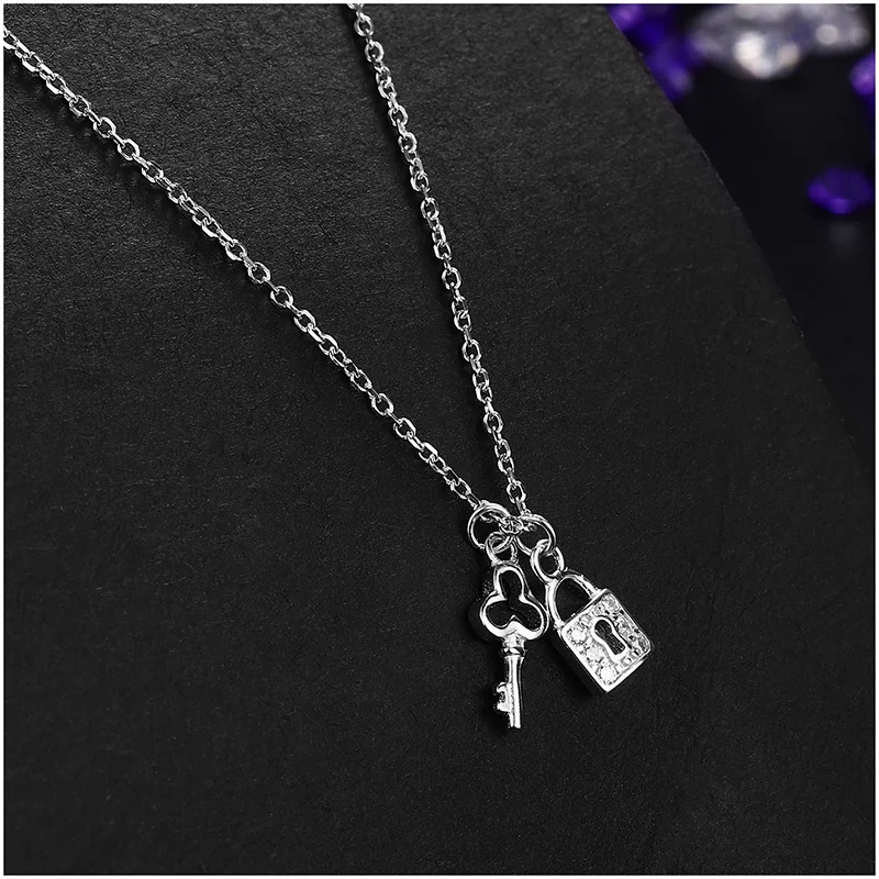 Dorado Key Lock Pendant Necklace Men Chic Gifts 925 Sterling Silver Chain Collar Ras Du Cou Collier Femme Women | Украшения и