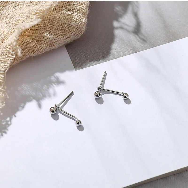 Женские серьги с бусинами WTLTC серьги-пусеты в горошек спереди и сзади из