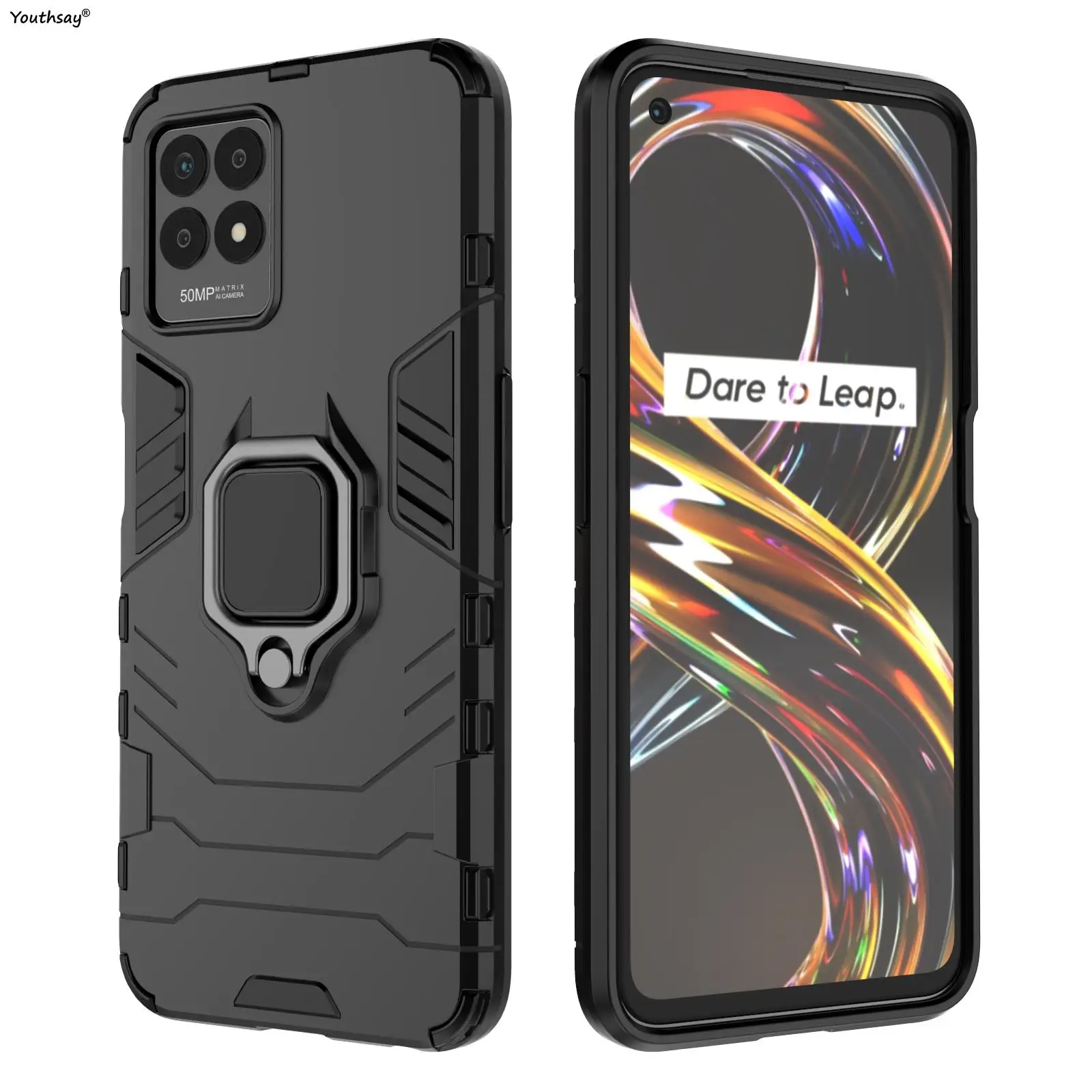 for realme 8i case for realme 8i 8 pro c21 c21y narzo30a 30 cover funda shell finger ring pc stand phone bumper for realme 8i free global shipping