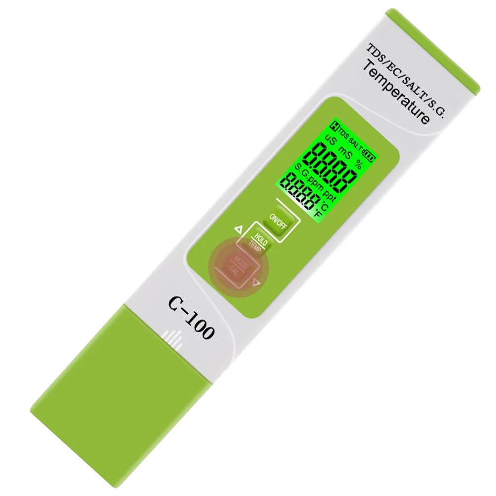 

Water Quality Tester 5 In 1 Salinity SG TDS EC Temp Meter Drinking Water Aquariums Automatic Calibration Quality Monitor Tester