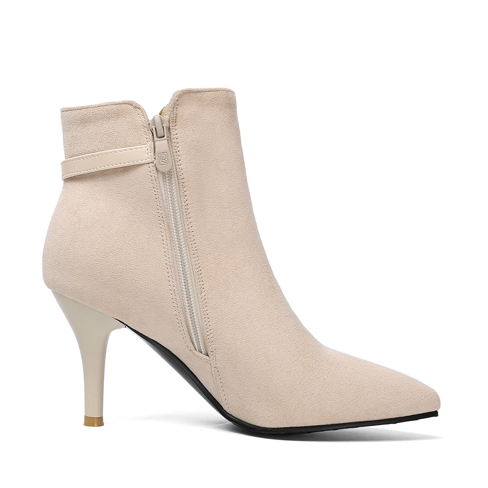 Женские ботильоны на высоком каблуке бежевые или черные ботинки невесты большие