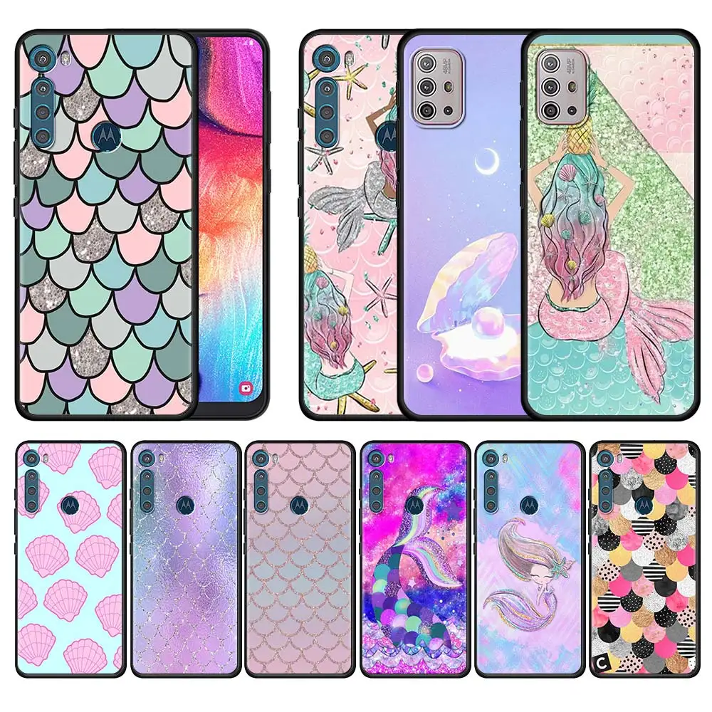 

Gorgeous Fish Scale Shell Case for Motorola Moto G9 Play G8 Power Lite One Fusion Plus G Stylus Soft Silicone Phone Shell Cover