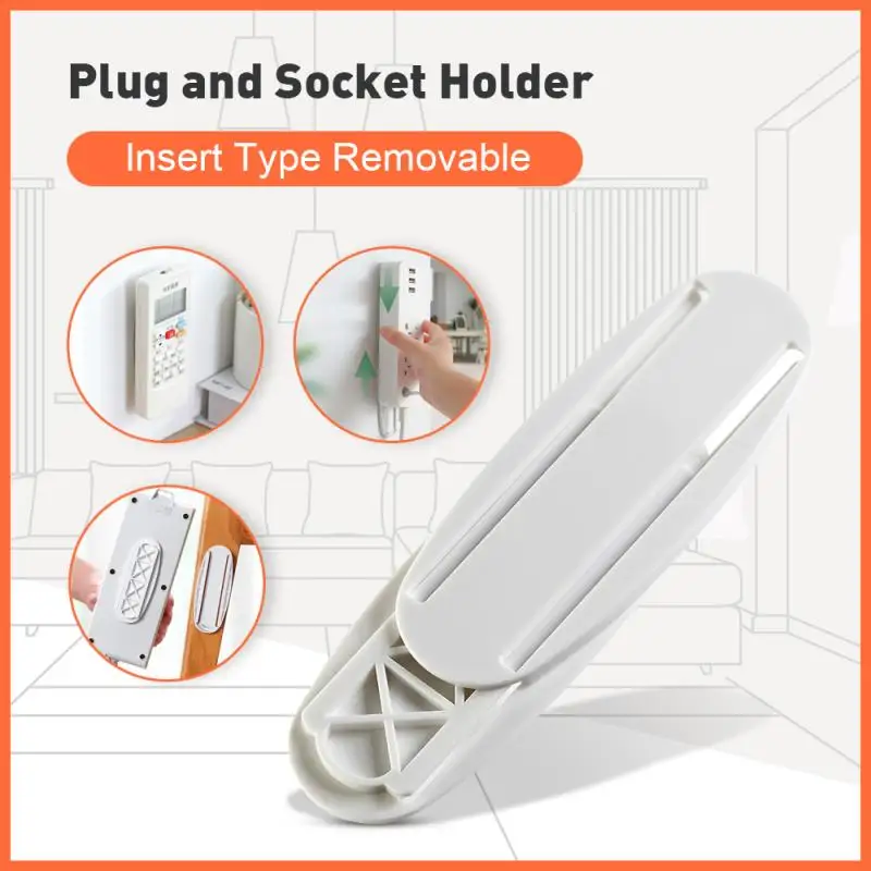 

5Pcs Self-Adhesive Power Strip Holder Desktop Socket Hanging Holder Fixator Wall-Mounted Remote Holder Punch Free Plug Stickers