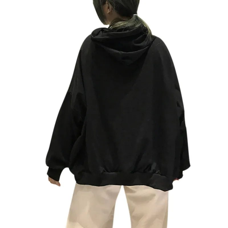 

EFINNY Women Sweatshirt Simple Hooded Pockets Pullovers Casual Long Sleeve Solid Thin Section Loose Hoodies