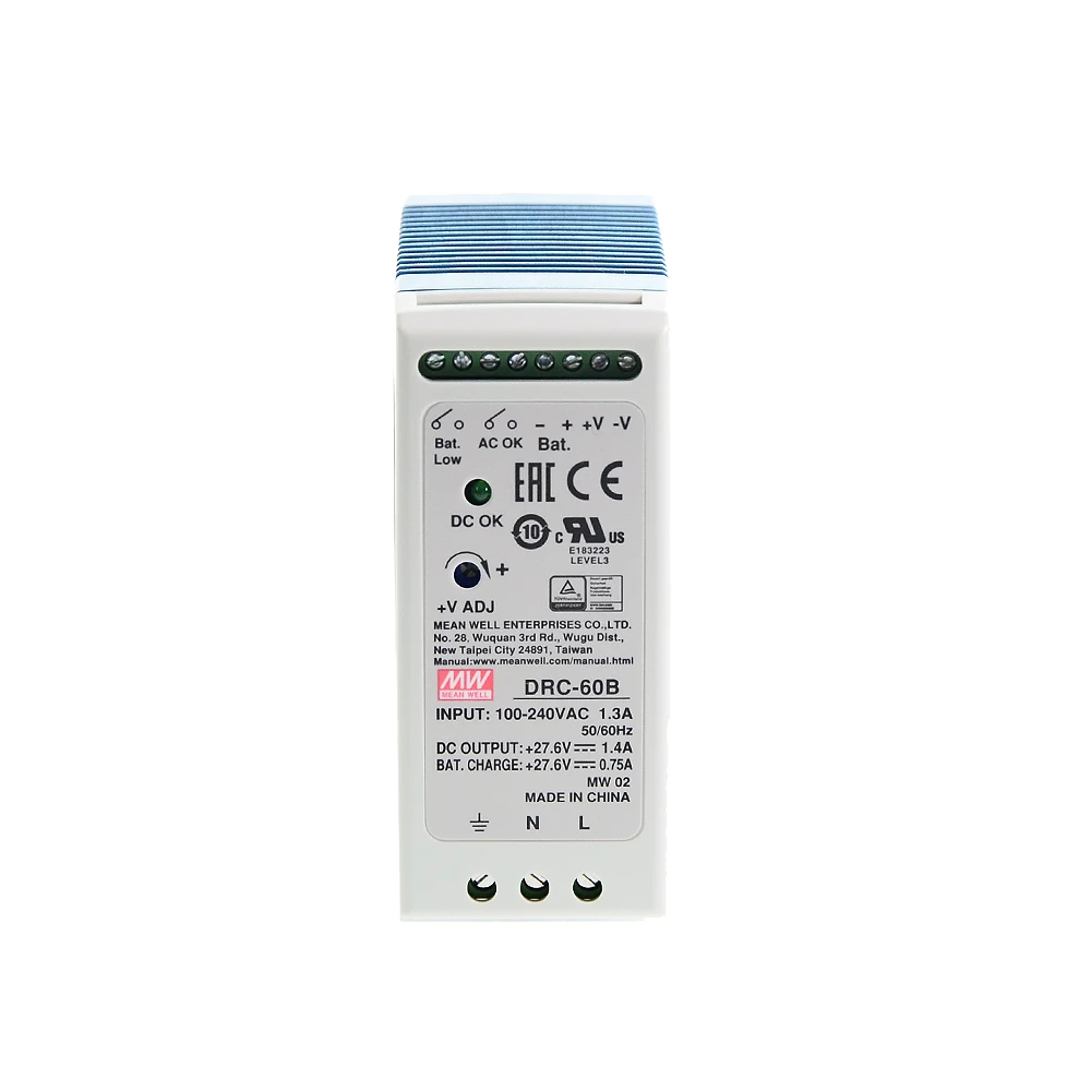 Original Mean Well DRC-60B meanwell 27.6V DIN Rail Security Power Supply 59.34W Single Output with Battery Charger UPS Function
