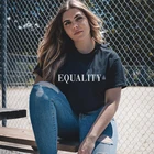 Равенства печатных Для женщин равноправия укороченный топ пикантные вечерние укороченный футболки женских возможностей Графический Футболка 90s гранж эстетику