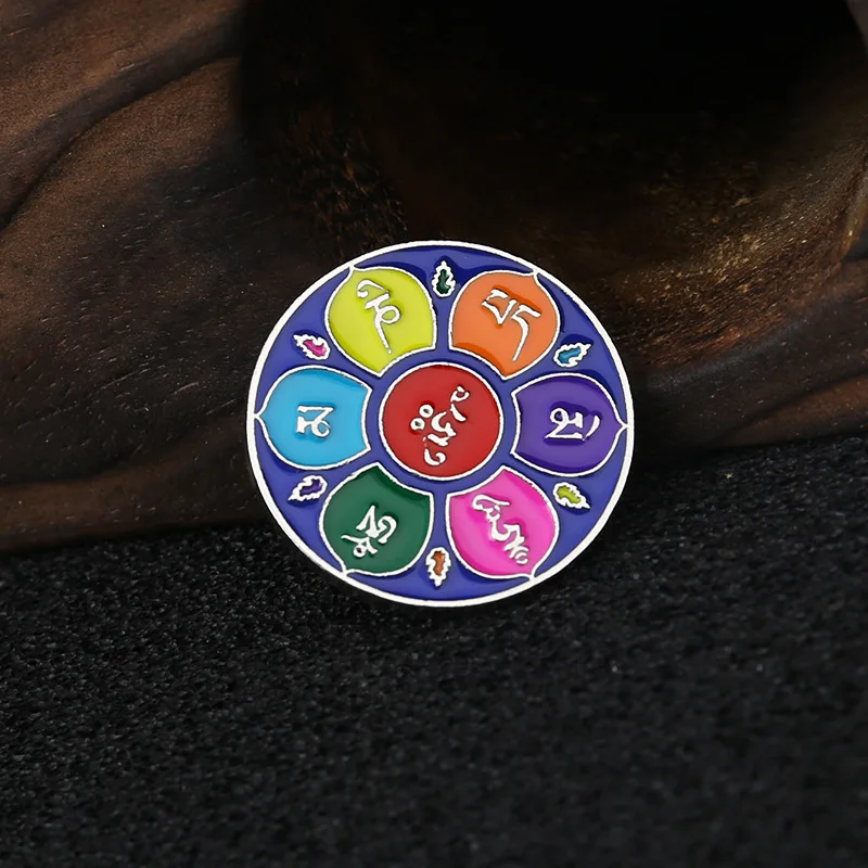 Брошь Будда в этническом стиле аксессуары для одежды значок Тай Чи с мантрой