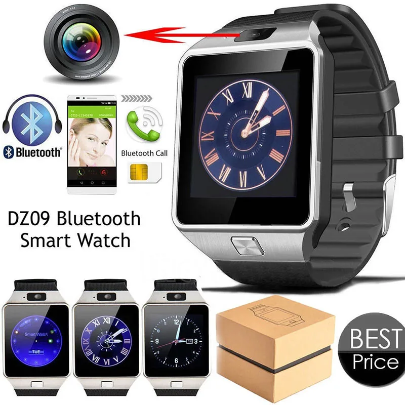Умные часы с Bluetooth и подключением DZ09 Smartwatch трекер активности TF SIM Камера для Xiaomi