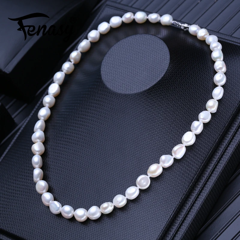 

FENASY Natural Freshwater Pearl Necklaces For Women Pink Baroque Choker Necklace Pearl Jewelry Neck Accessories