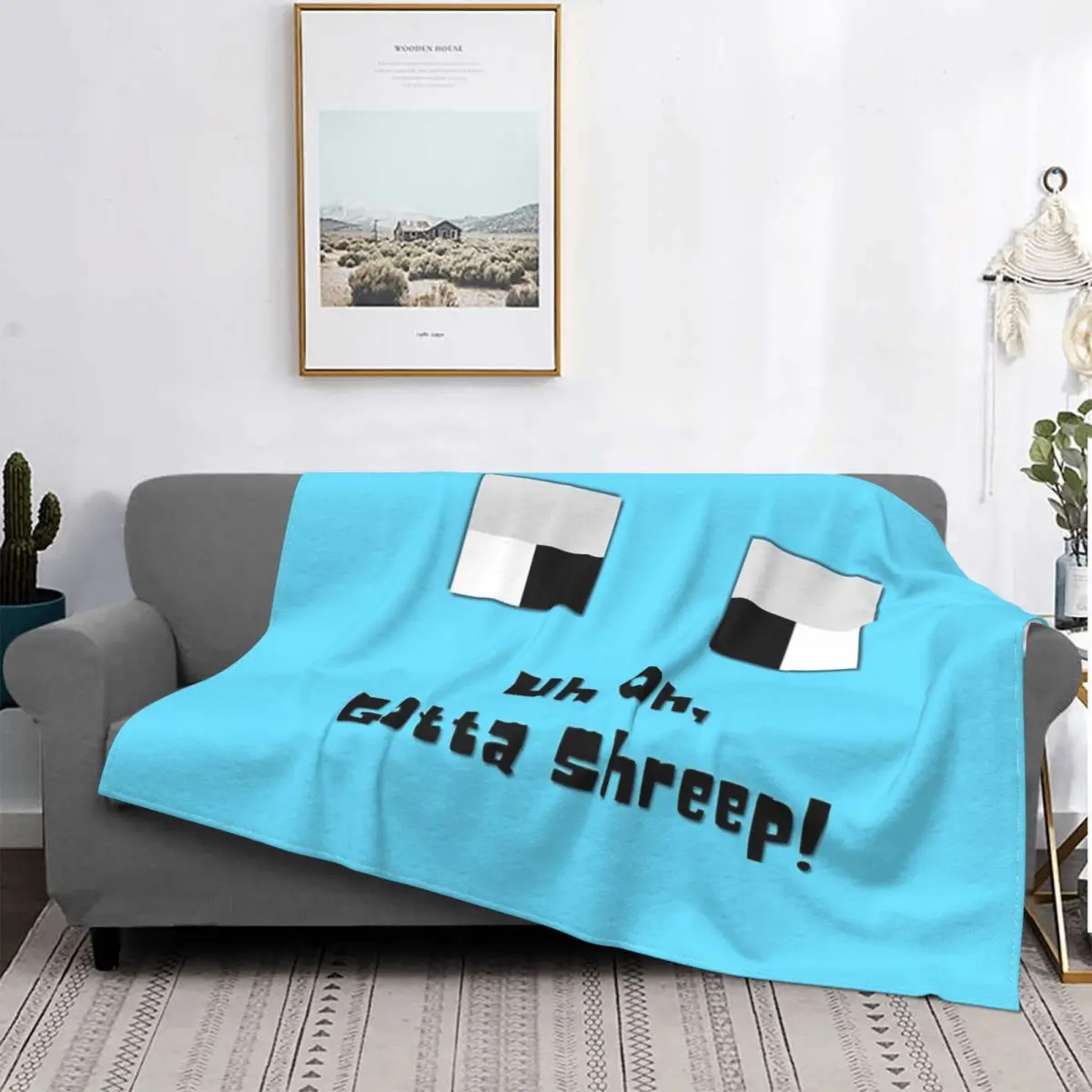 

Uh Oh Gotta-Manta Cyan de Shreep, colcha a cuadros para cama, sofá, manta con capucha de 90, edredones y colcha