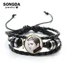 Мужской Многослойный кожаный браслет SONGDA, классический браслет в стиле хип-хоп и панк с узорами рок и звезд, кожаные браслеты, ювелирные изделия