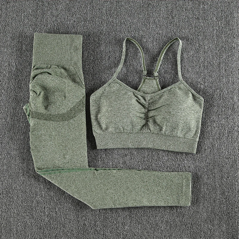 

Two Piece Workout Set Women Gym Seamless Yoga Set Sports Bras Tracksuit Fitness Suits Gym Running Outfit Bra Leggings Sportswear
