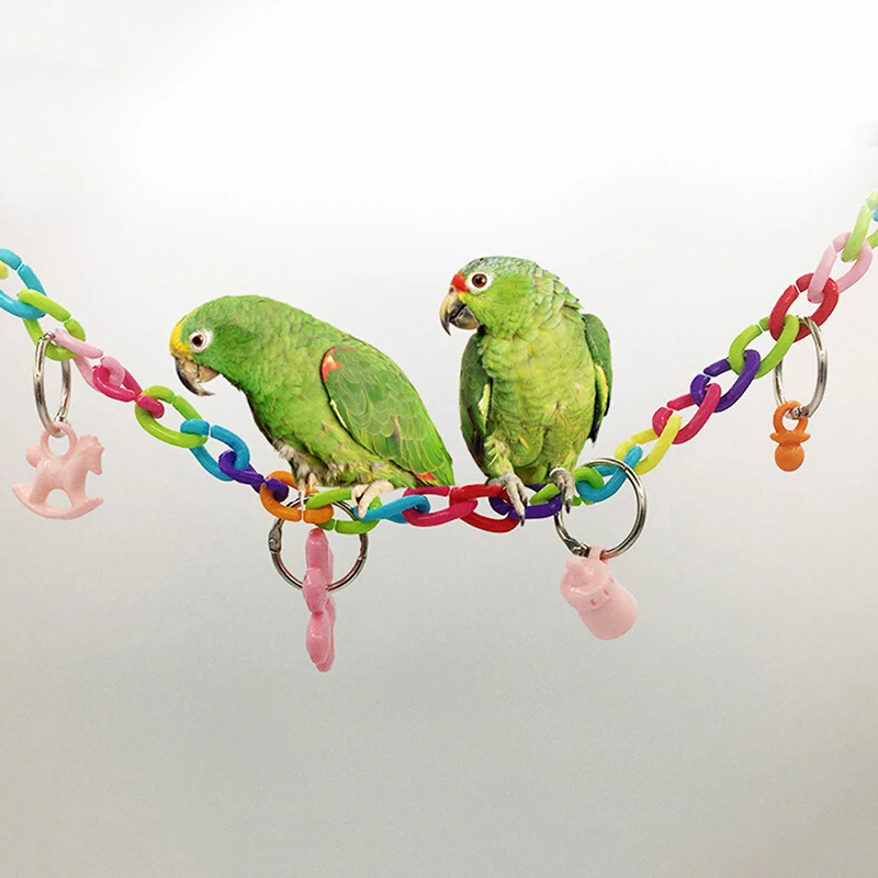 

Parrot Bird Toys Chewing Climbing Swing Toys For Parrots Cage Stairs Windchimes Funny Bird Play Toys
