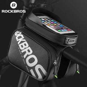 ROCKBROS водонепроницаемый велосипедный чехол с сенсорным экраном телефон Топ труба сумка MTB дорожный велосипед рама переднее седло сумка и велосипед pannier аксессуары