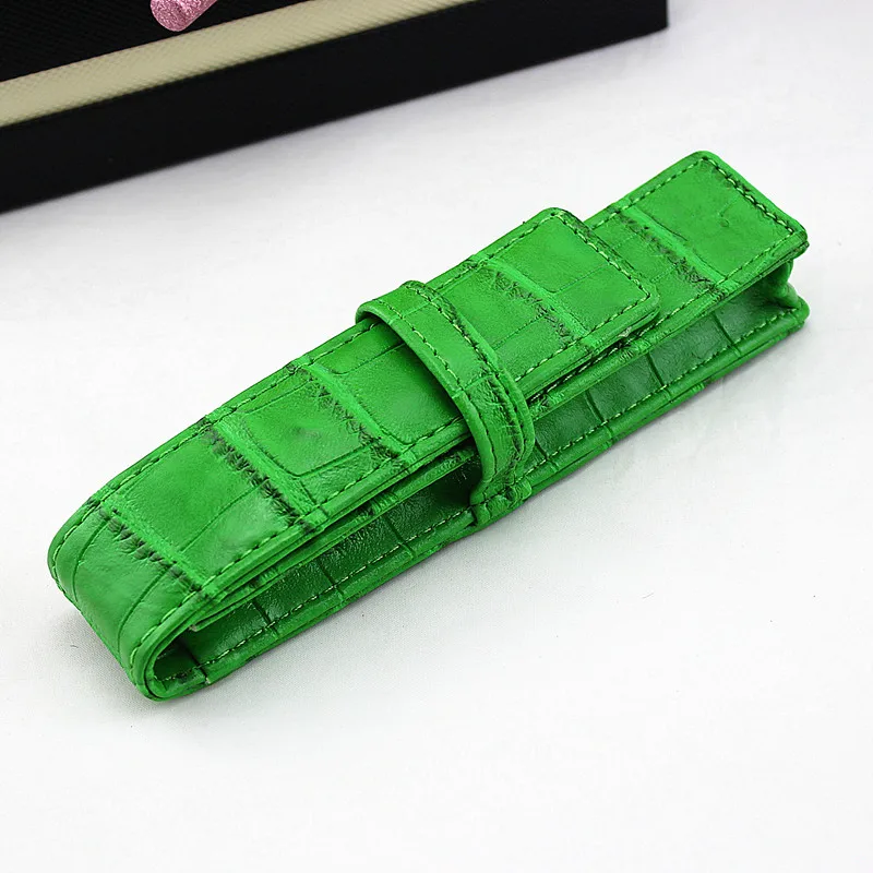 Бесплатная доставка высококачественный зеленый кожаный чехол ручка с
