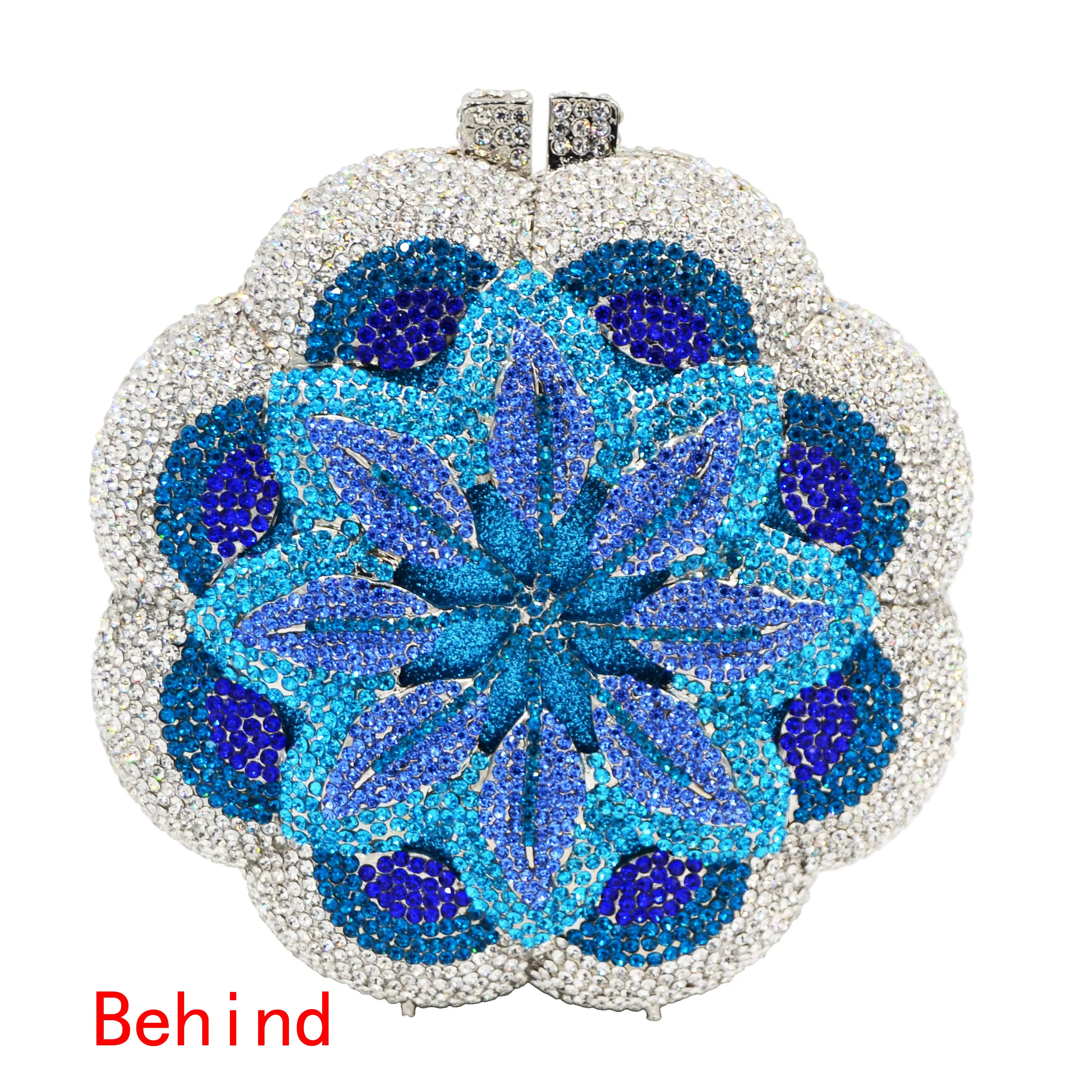 Женская вечерняя сумочка клатч с цветами и зелеными кристаллами SC603 | Багаж сумки