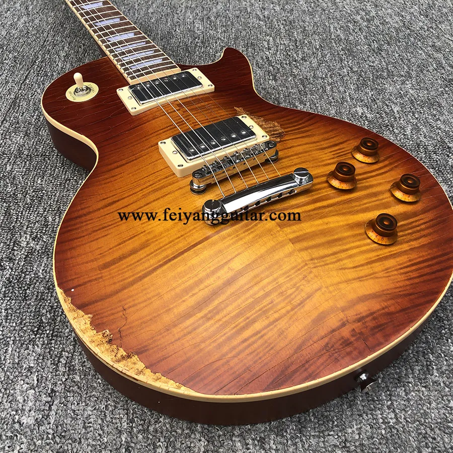 Новинка 2021 Высококачественная электрическая гитара матовая отделка sunset burst с
