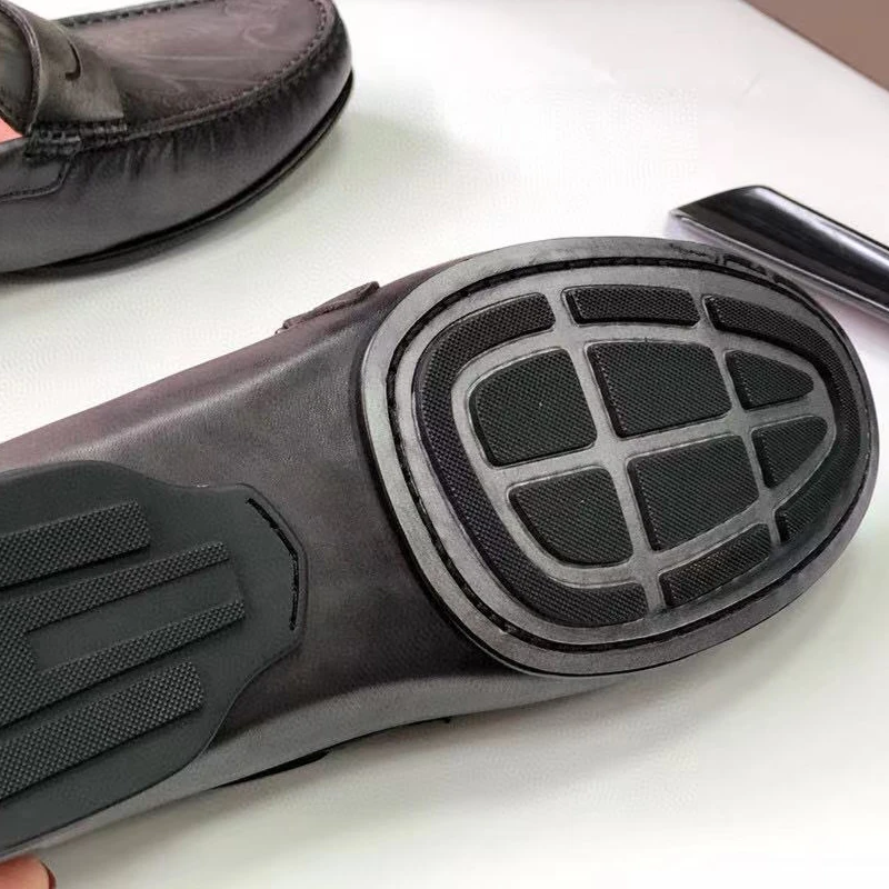 

Scritto Antonin Genuine Leather Penny Loafer Designer Luxury Incomparabl Hand-Painted Slip-On Men's Shoes With Buckle