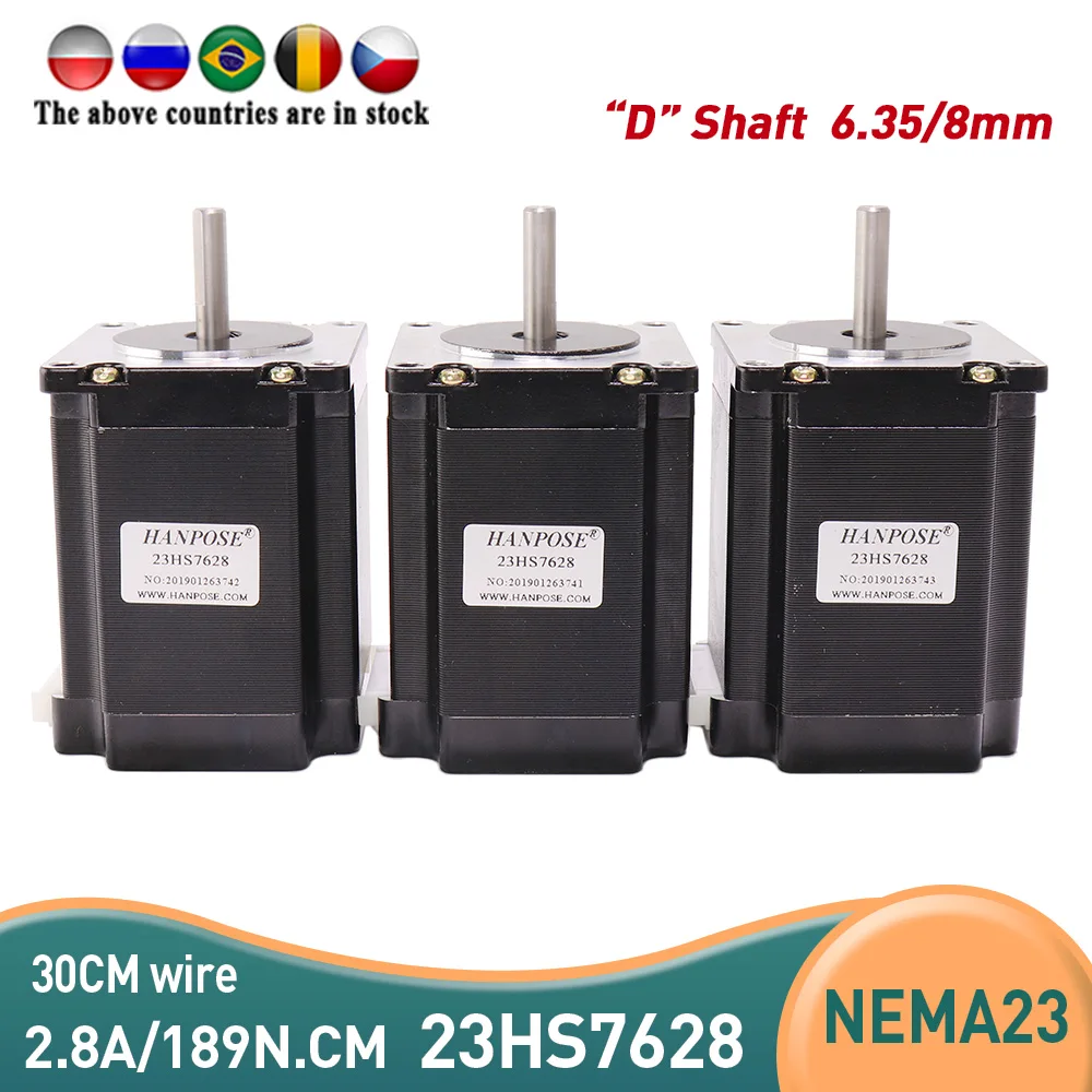 3 шт. 23HS7628S 4 свинцовый Nema 23 шаговый двигатель 57 NEMA23 (23HS8430) 2.8A ISO CNC лазер для