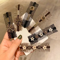 delicate lace pearl hair pin elegant hair clips female shiny beads barrette temperament hairclip womens jewerly hair accessories
