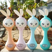baby music flashing rattle teether toys cute rabbit hand bells mobile infant pacifier weep tear newborn early educational toys