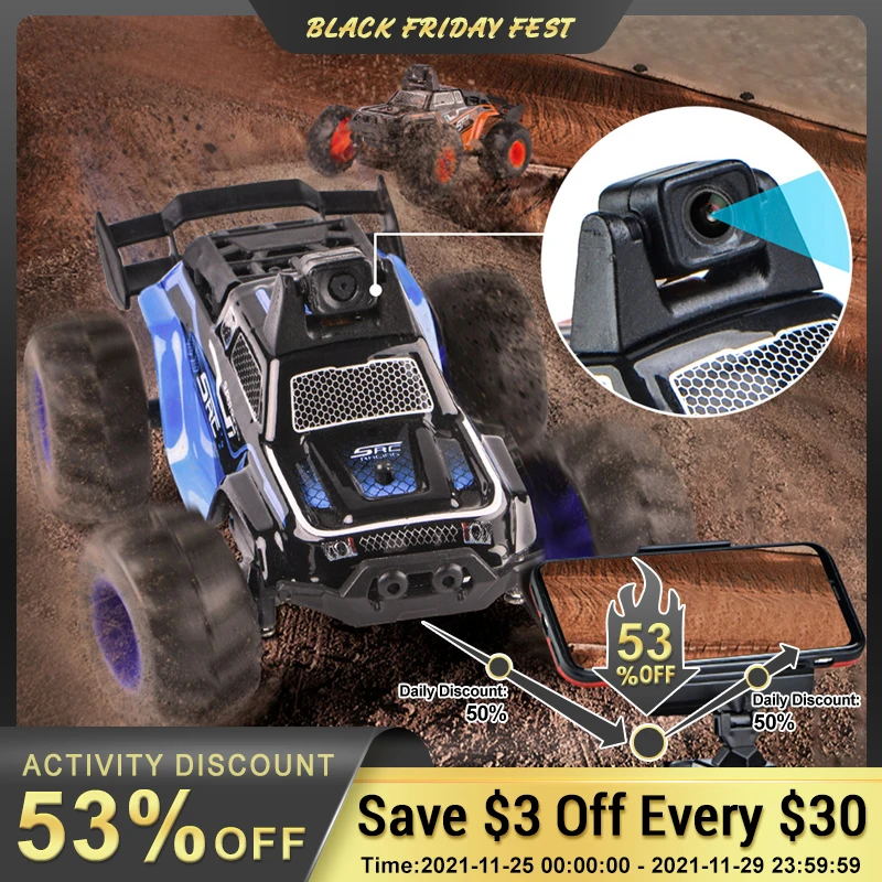 

HS-C001C 1/32 WIFI FPV MINI 2.4G RC Car 20KM/H with Camera High Speed Off-Road Truck Remote Control RTR Vehicle Toy for Kid