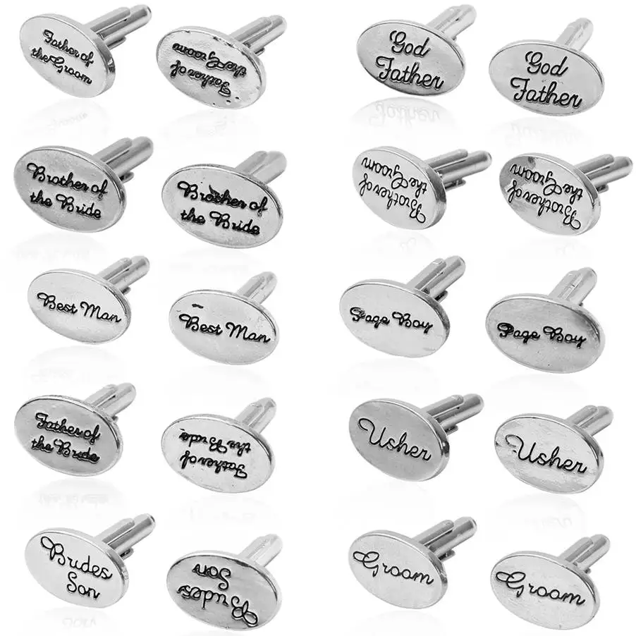 Модные Дизайнерские мужские французских рубашек Запонки кнопка Серебристый