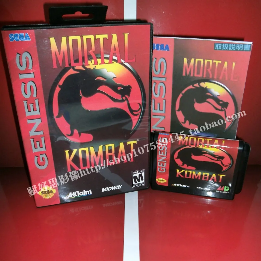 Sega MD game - Mortal Kombat с коробкой и руководством для 16-битного игрового картриджа Megadrive