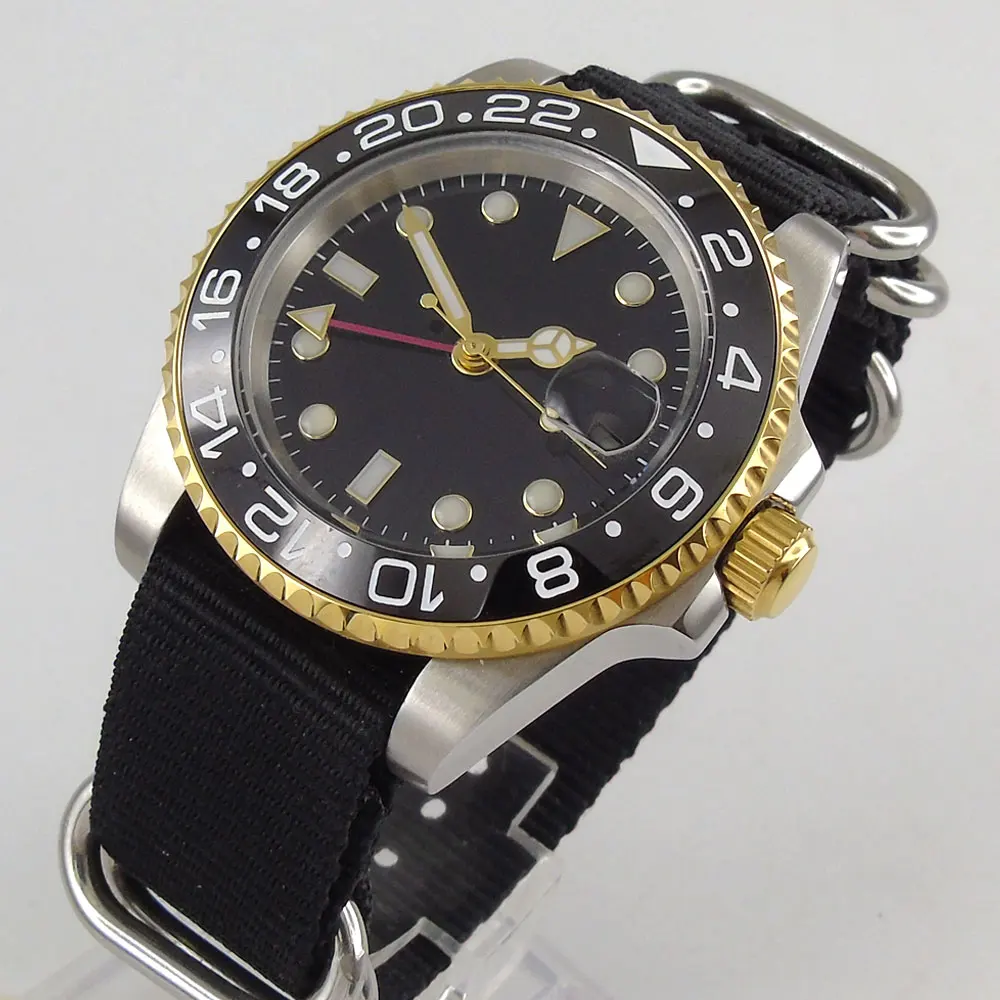 

Мужские наручные часы с автоматическим механизмом, циферблат с красным керамическим безелем, сапфировое стекло, несколько часовых поясов, ...