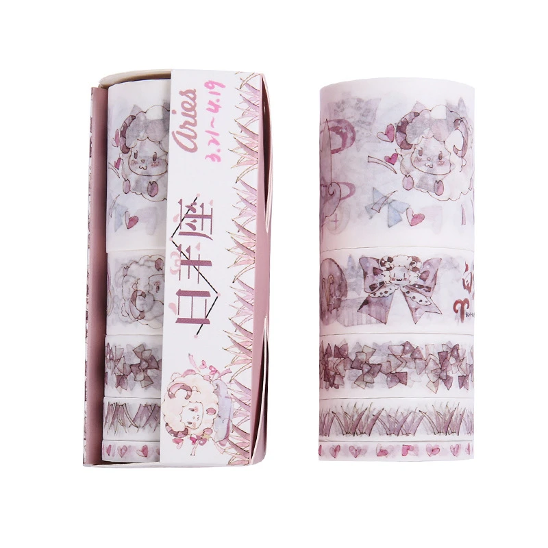 5Pcs/Set Cute Twelve Constellations Bullet Journal Washi Tape DIY Adhesive Masking Tapes Washitape | Канцтовары для офиса и