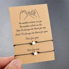 2 шт.компл., плетеный вручную браслет в форме сердца для пар, Лунный Черный мужской и женский браслет, Ювелирное Украшение, праздничный подарок