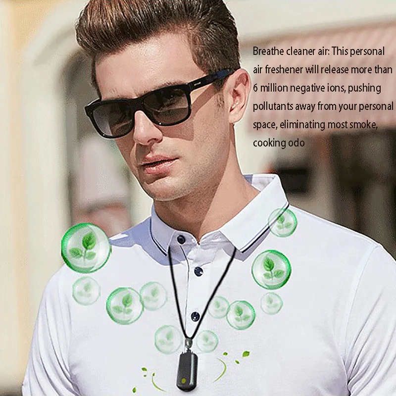 

Hanging Neck Air Purifier, Mini Portable Fashion Personal Wearable USB Negative Ion Air Purifier