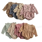 Комбинезон Детский вельветовый, с цветочным принтом, на возраст 0-18 месяцев