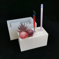 creative pen holder concrete molds handmade pen holder planter mold silicone plaster mould desk decoration cement clay mold