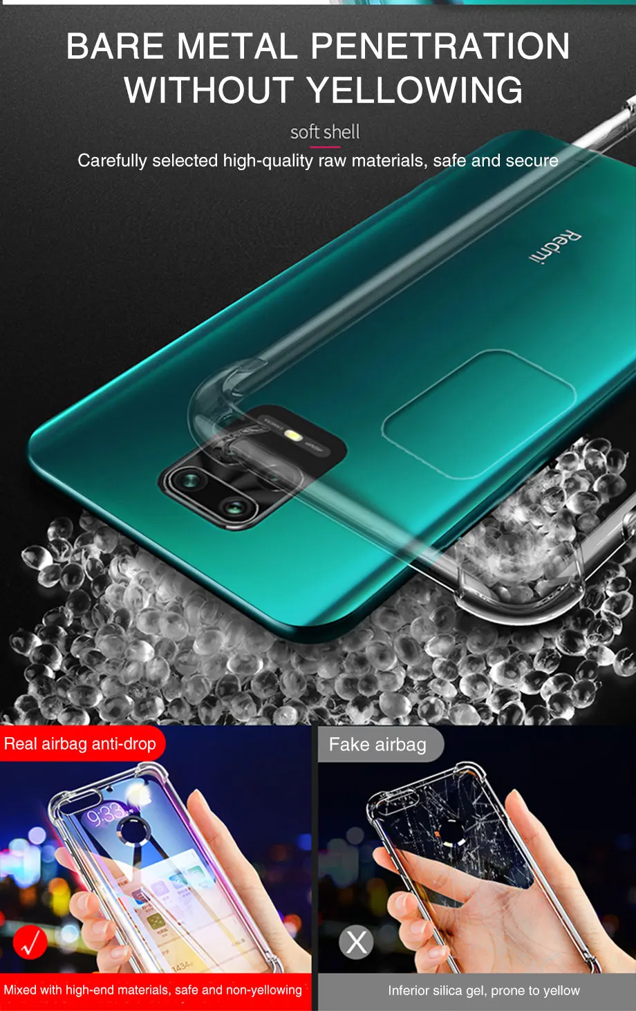 xiaomi leather case case Shockproof Case On For Xiaomi Redmi Note 9 8 7 6 Pro Max 9S 8A Transparent Silicone Case For Xiaomi 8 9 Lite CC9 Pro mi 9t Cover cases for xiaomi blue