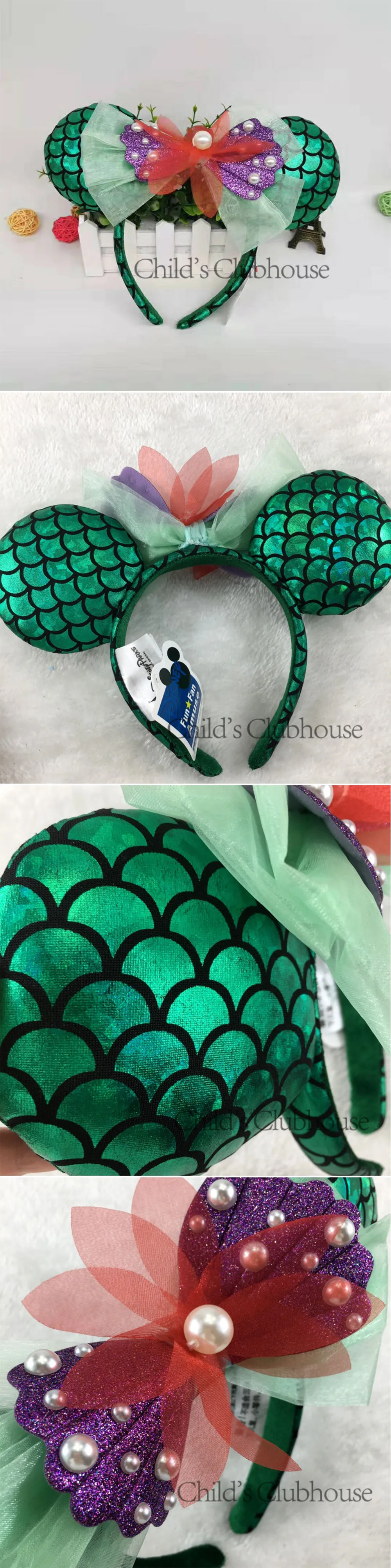 Disney повязка на голову для Русалочки disney land уши Микки Головные уборы Аксессуары для девочек игрушка вечерние украшения головной убор рождественские подарки