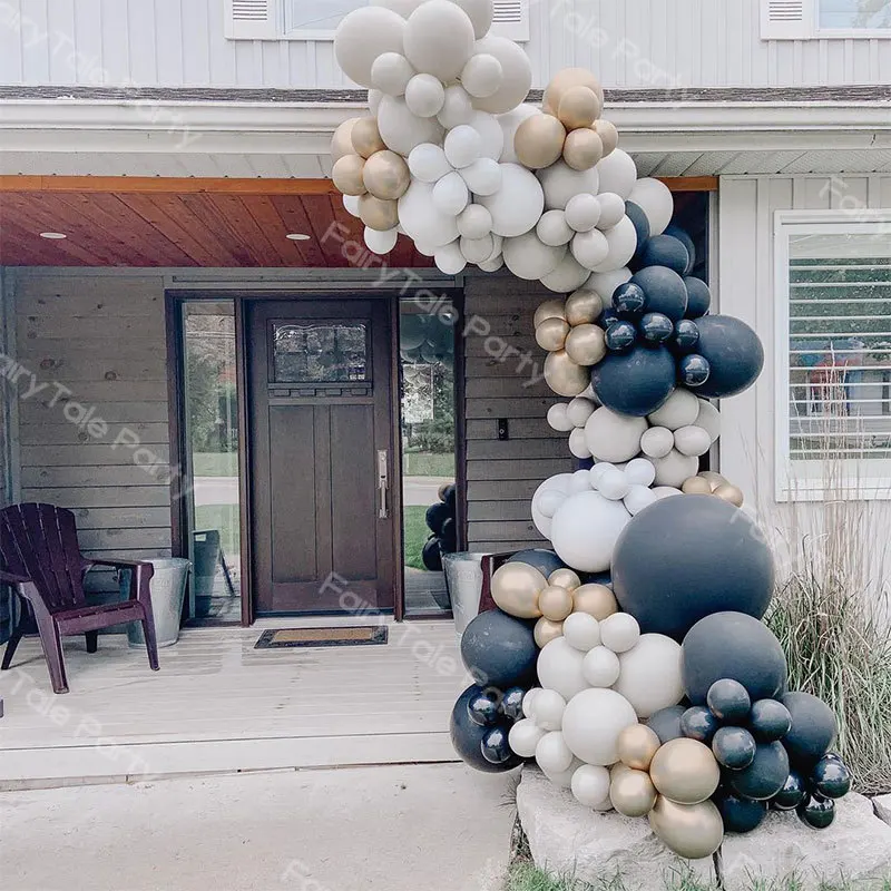 

126pcs Chrome Gold Matte Natural Sand Color Latex Globos Balloon Arch Kit for Party Gender Reveal Holiday Decoration New Year