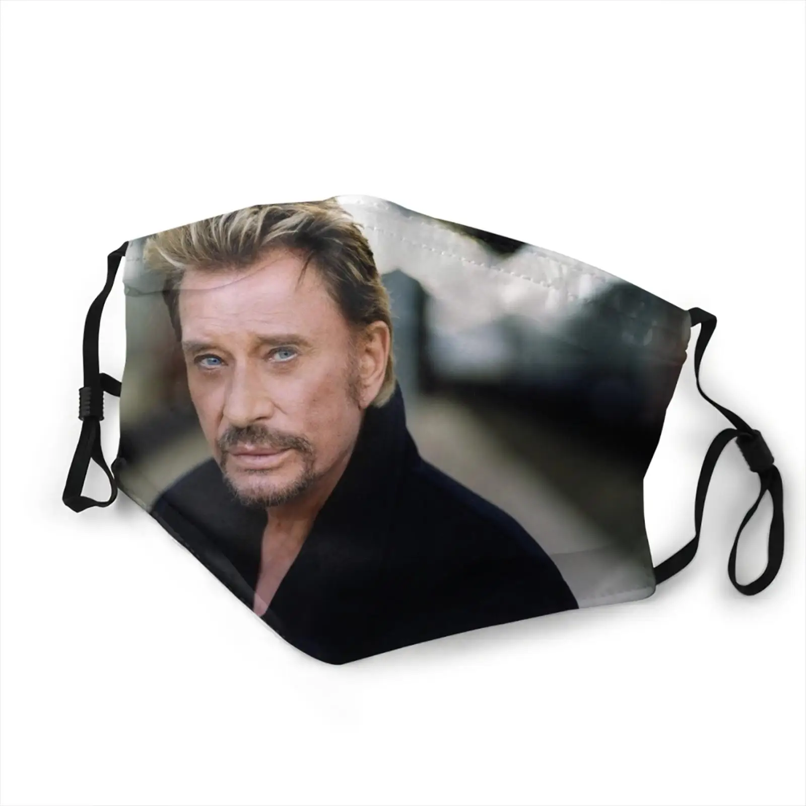 

French Rock Star Johnny Hallyday Face Mask with Washable, Reusable Filter Antibacterial Mouth Mask Man/woman Brand Fabric Masque