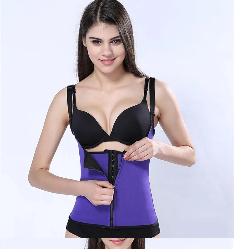 Violet Утягивающий корсет Корректирующее белье женский корсет под грудь Талии Тренажер Cincher стальной моделирующий корсет на косточках жилет с регулируемыми бретелями - Цвет: Violet