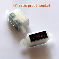 usb 2 0 waterproof female base 180 degree vertical 4p waterproof female socket type a straight plug 11 5mm white glue