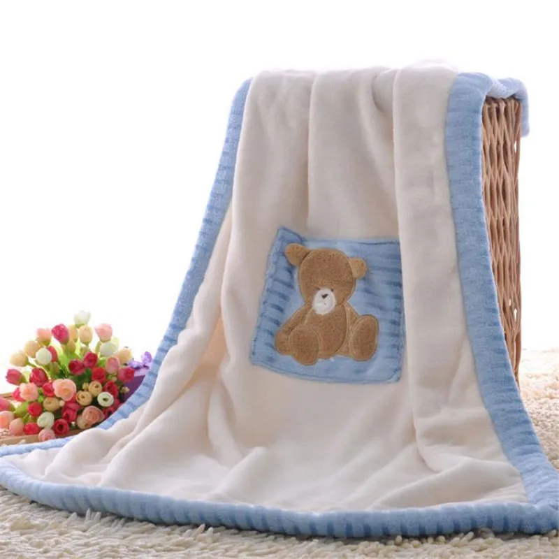 Голубое и розовое одеяло для новорожденных 100*75 см квадратное хлопковое теплое