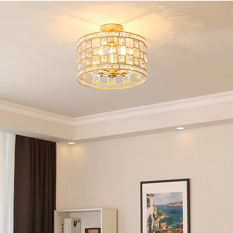 

European Style Bedroom Ceiling Lamp Living Room Aisle Balcony Porch Crystal Post-Modern Fashion Luxury Decorative Lighting