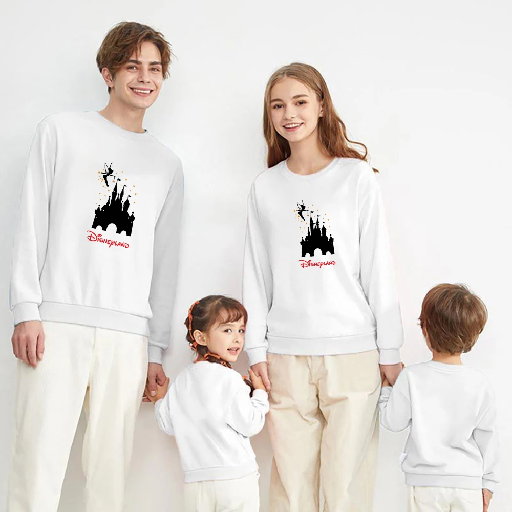 

Disneyland Silhouettes Printing Family Look Sweatshirts Comfort Pullover Tinkerbell Hot Selling Parent Child Hoodies Letter Tops