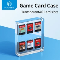 hagibis game card case for nintendo switch premium transparent acrylic games storage box holder shockproof hard shell 6 cards