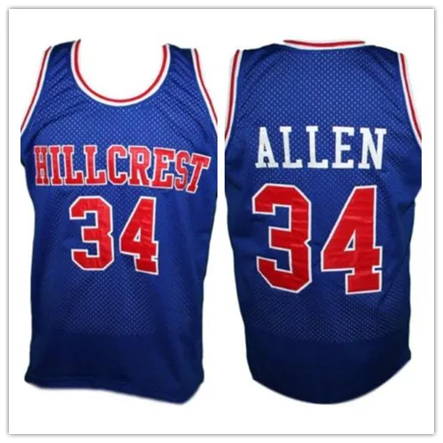 

Hillcrest #34 Ray Allen bule white Basketball Jersey Stitched Custom Any Number Name jerseys