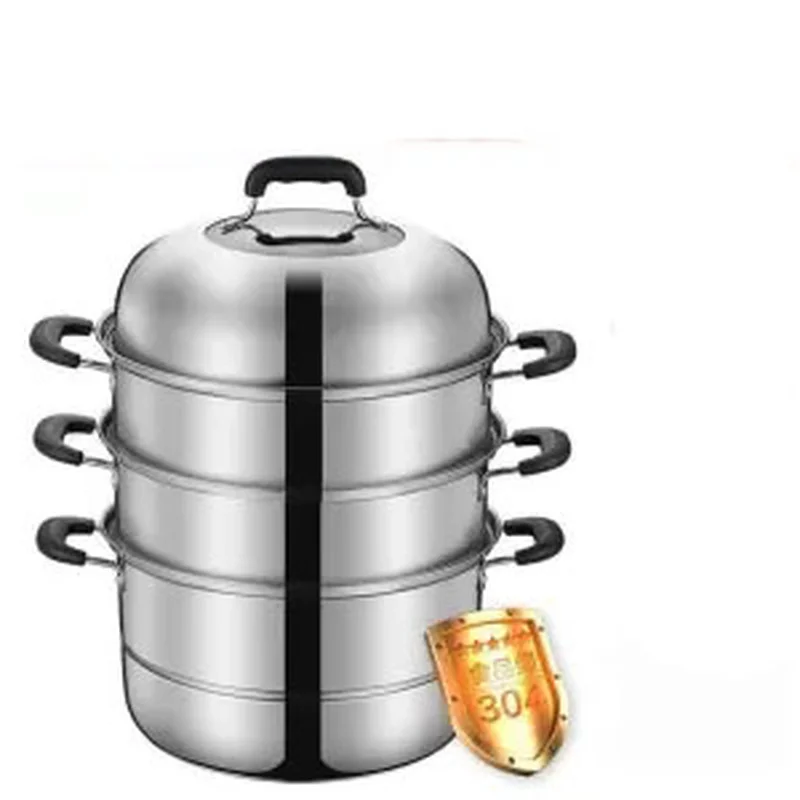 

Stainless Steel Steamer Food Grade Household Double-layer Thickened Steamer Large Large Capacity Steamer Hot Pot Food Warmer