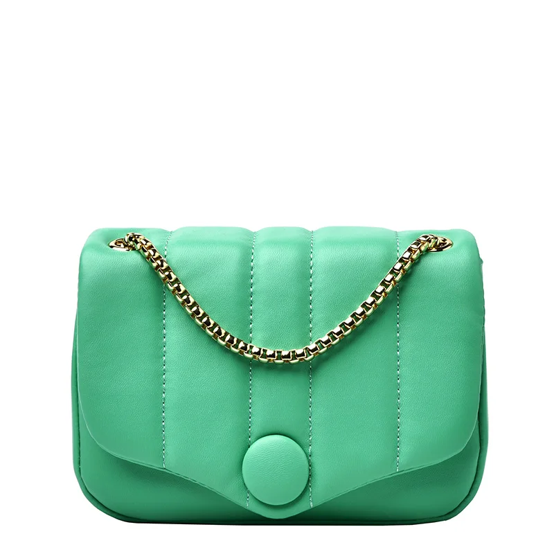 

Women Bag French Solid Color Small Shoulder Purse Luxury Women Crossbody Bag Metal Chain Soft Leather Handbag Bolsa Feminia