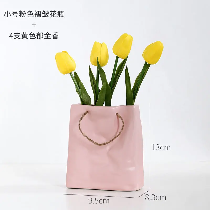 

Nordic Ceramic Vase Modern Luxury Minimalist Office Desk Creative Design Flower Vases Living Room Terrarium Home Decor DF50HP