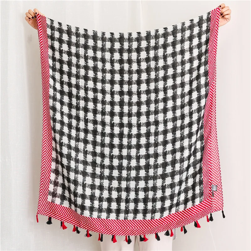 Шарф женский в клетку 2020 шаль из вискозы х 180 см 100 |