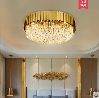 

Round living room lamp luxury crystal lamp LED ceiling lamp modern minimalist dining room bedroom lamp creative personality lamp